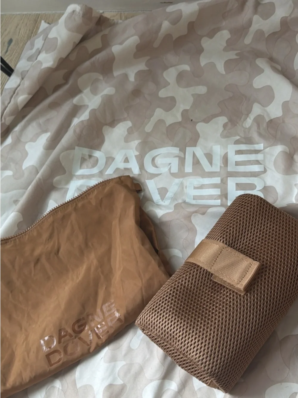 Dagne Dover Camel Neoprene diaper bag